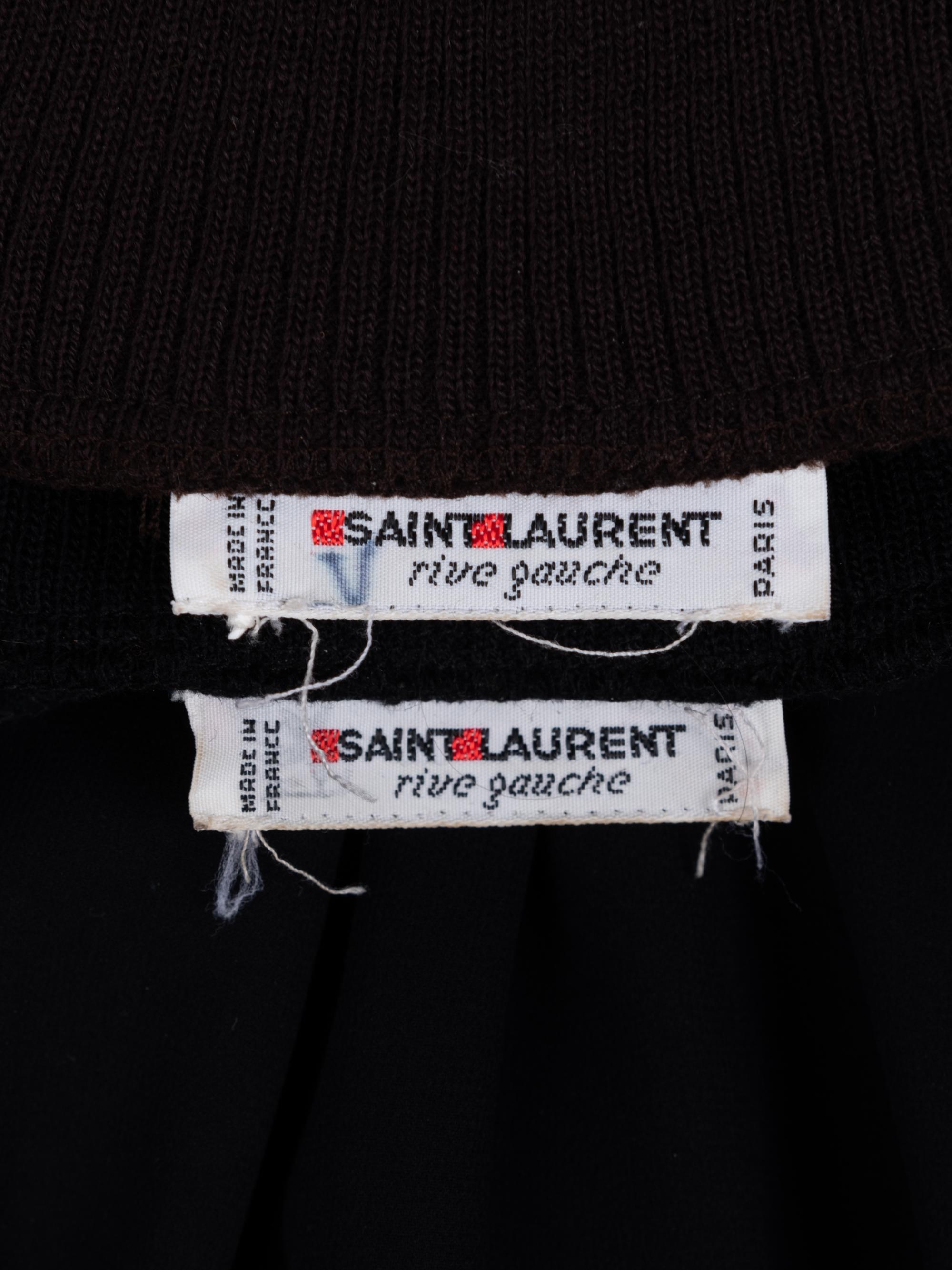 Two Yves Saint Laurent Haute Couture Knit Tops with Sheer Sleeves, 1980-90s