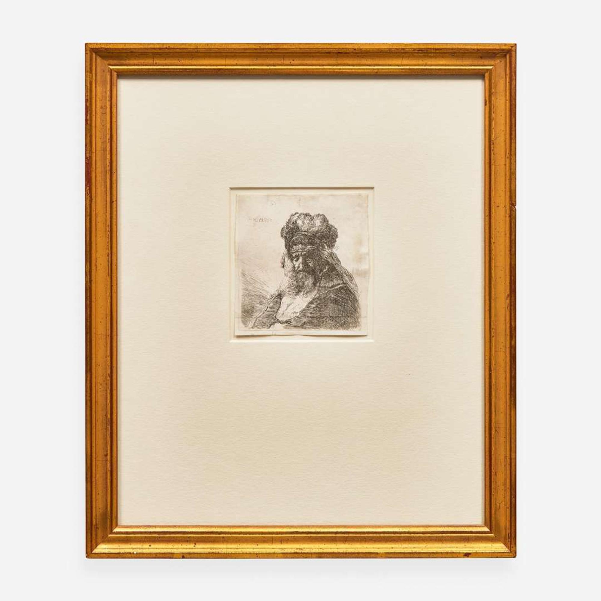 Rembrandt van Rijn (Dutch, 1606–1669) Old Bearded Man in a High Fur Cap, with Eyes Closed
