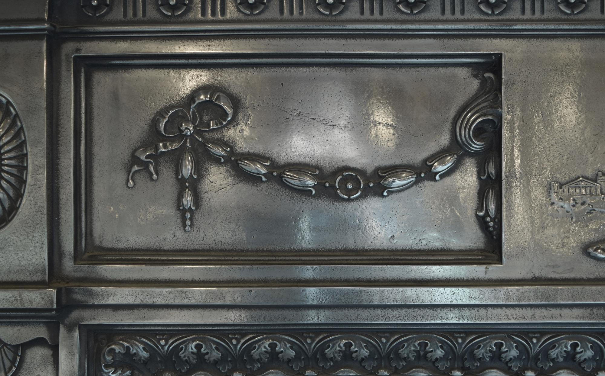 A Cast Iron Fireplace Mantel 60.5" W x 9.25" D x 54.75"H — England, Circa 1880