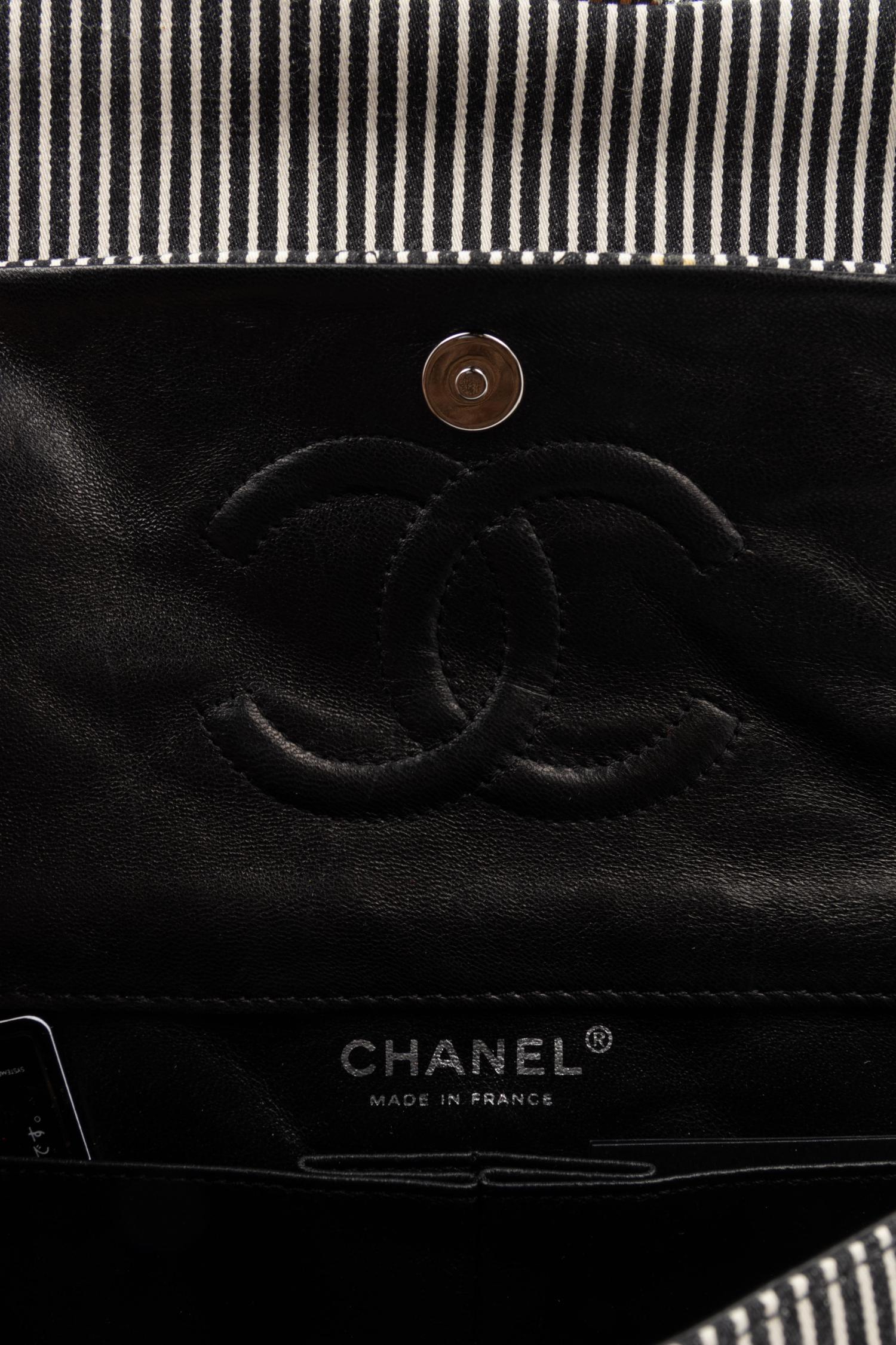 Chanel Striped Denim Double Flap Bag, 2006-2008