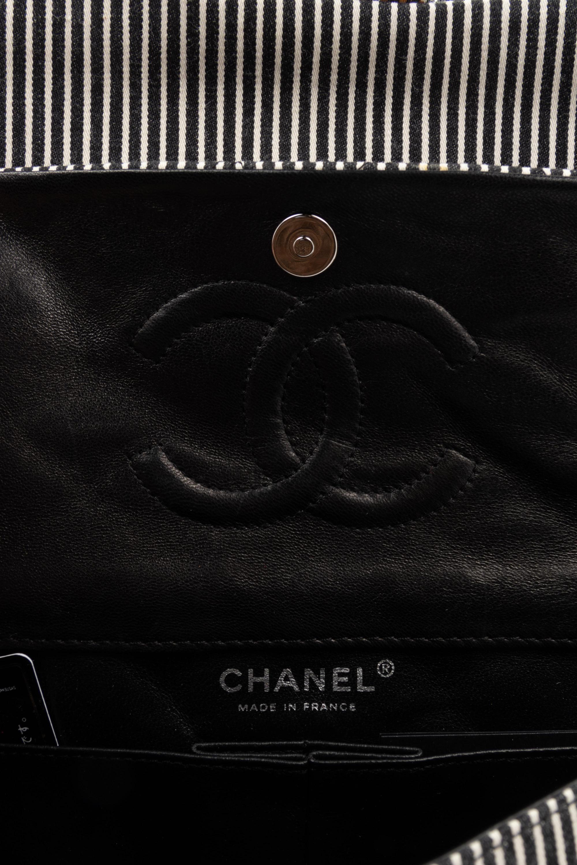 Chanel Striped Denim Double Flap Bag, 2006-2008
