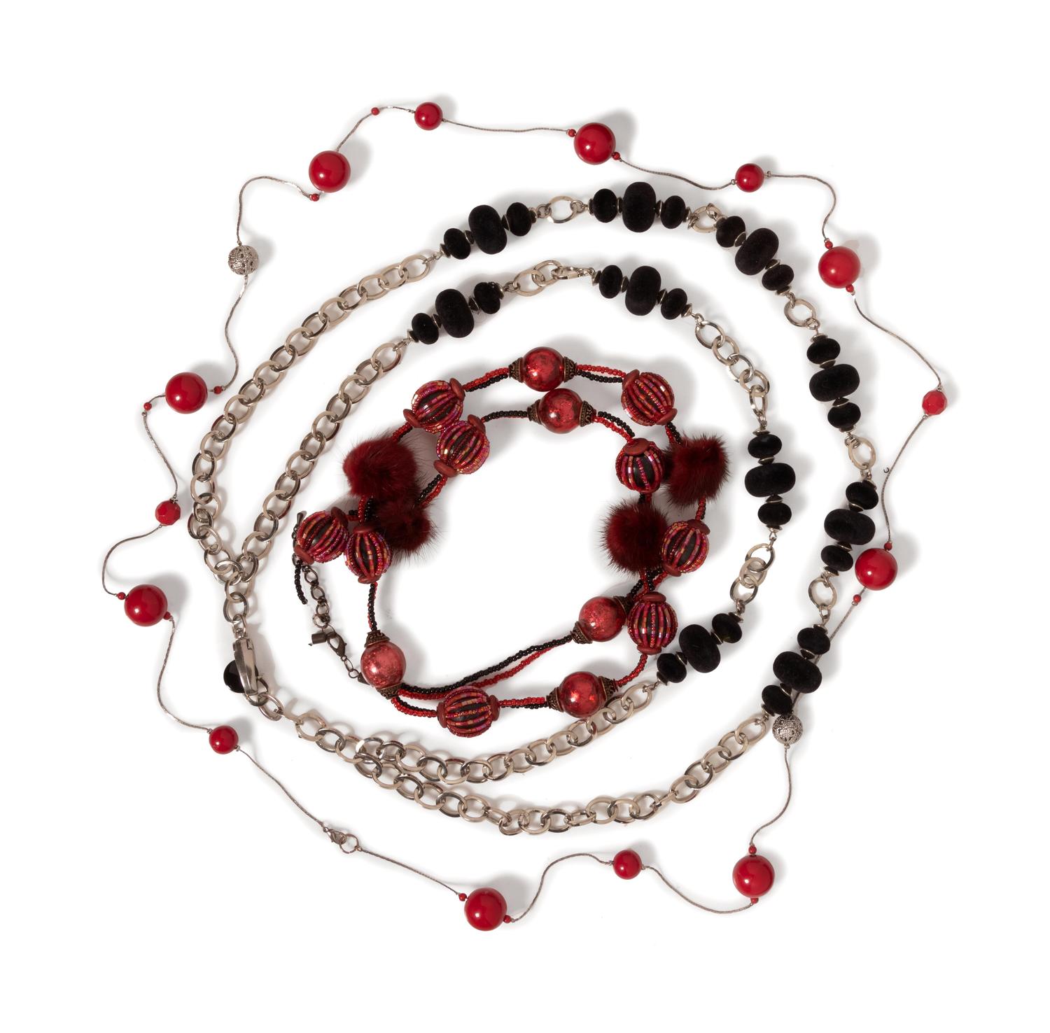 Twelve Assorted Globe Bead Costume Jewelry Necklaces and Four Bracelets