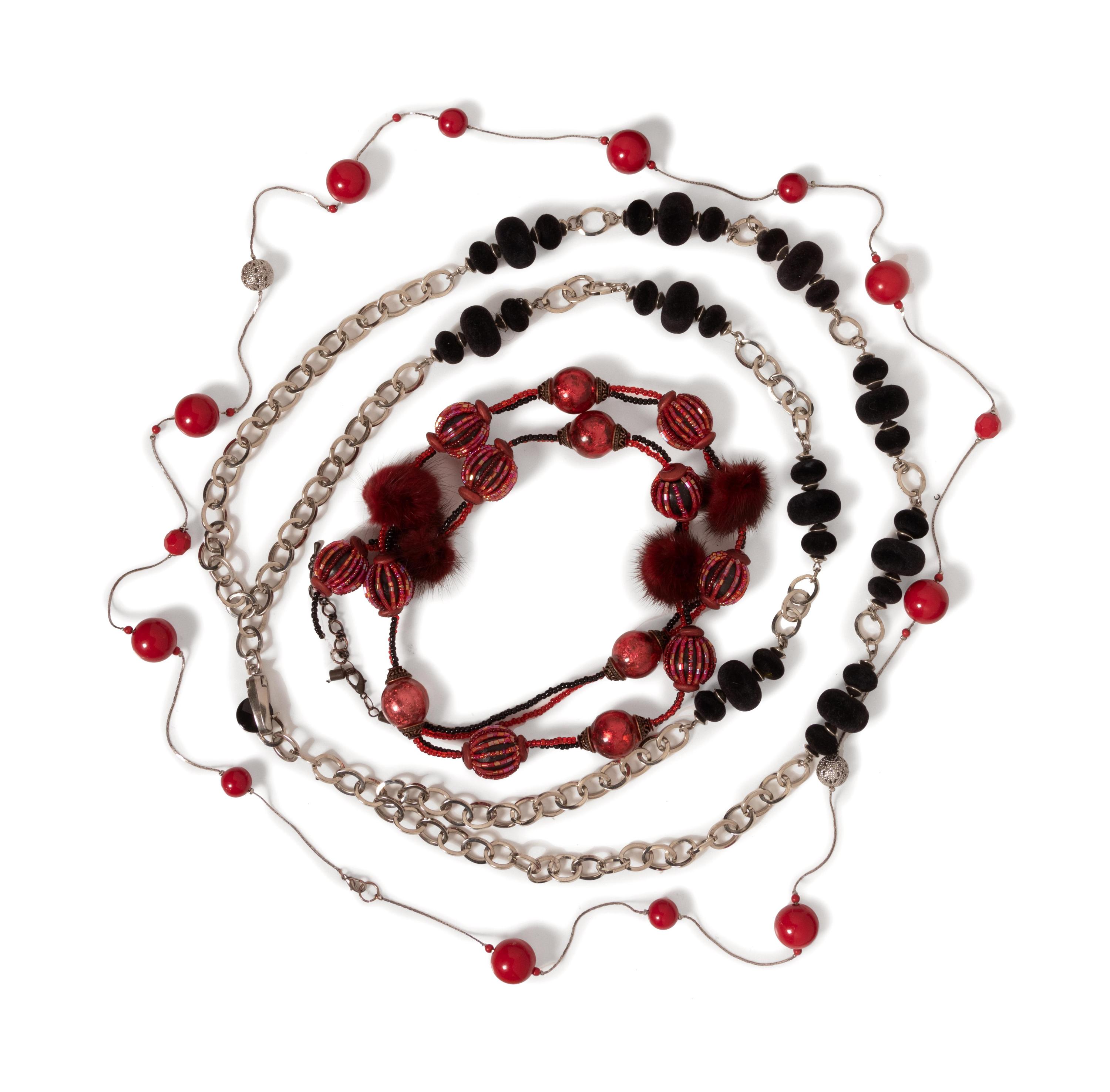 Twelve Assorted Globe Bead Costume Jewelry Necklaces and Four Bracelets