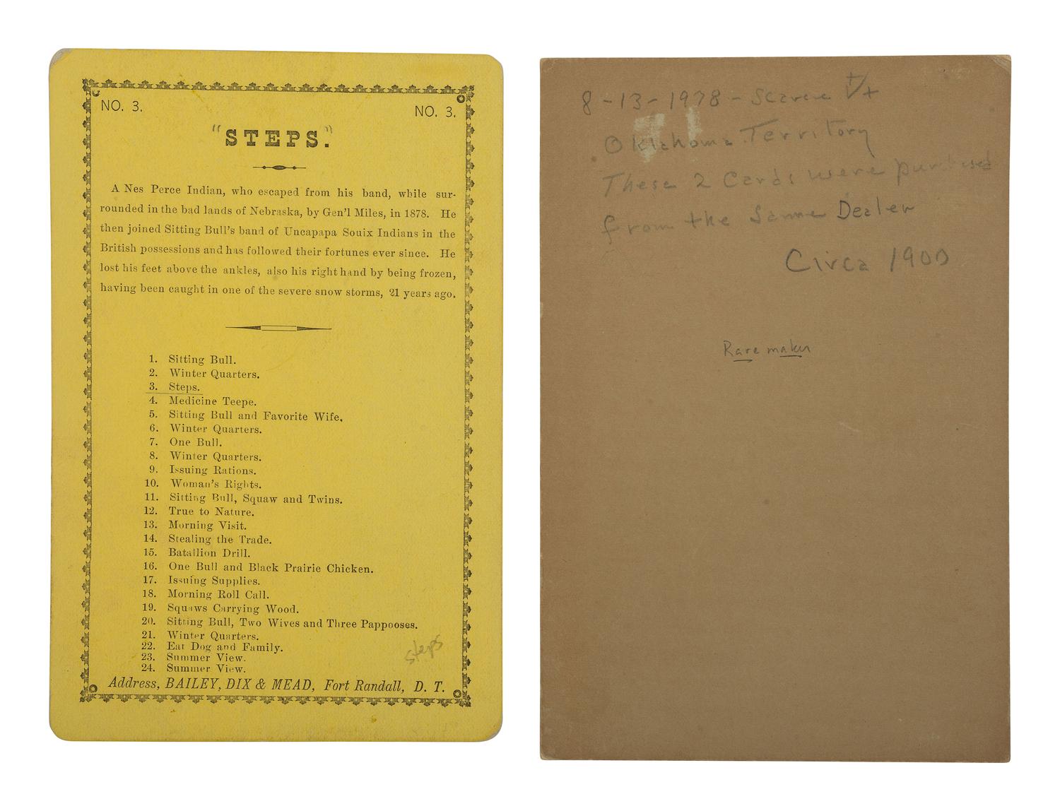 [NATIVE AMERICANS]. 3 cabinet cards highlighted by image of Osage Chiefs incl. Bigheart by Parsons.