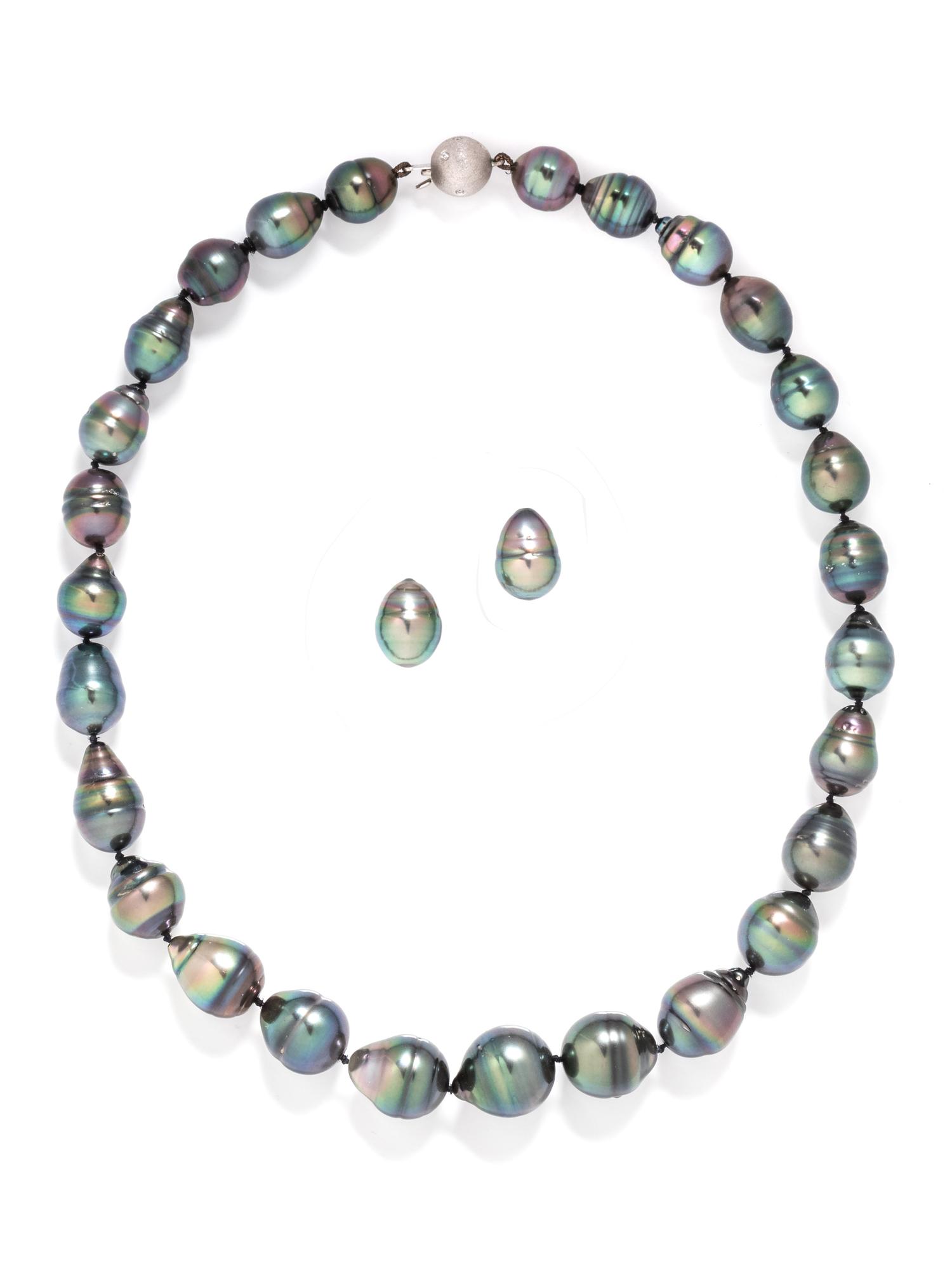 A Collection of Tahitian Baroque Cultured Pearl Jewelry,
