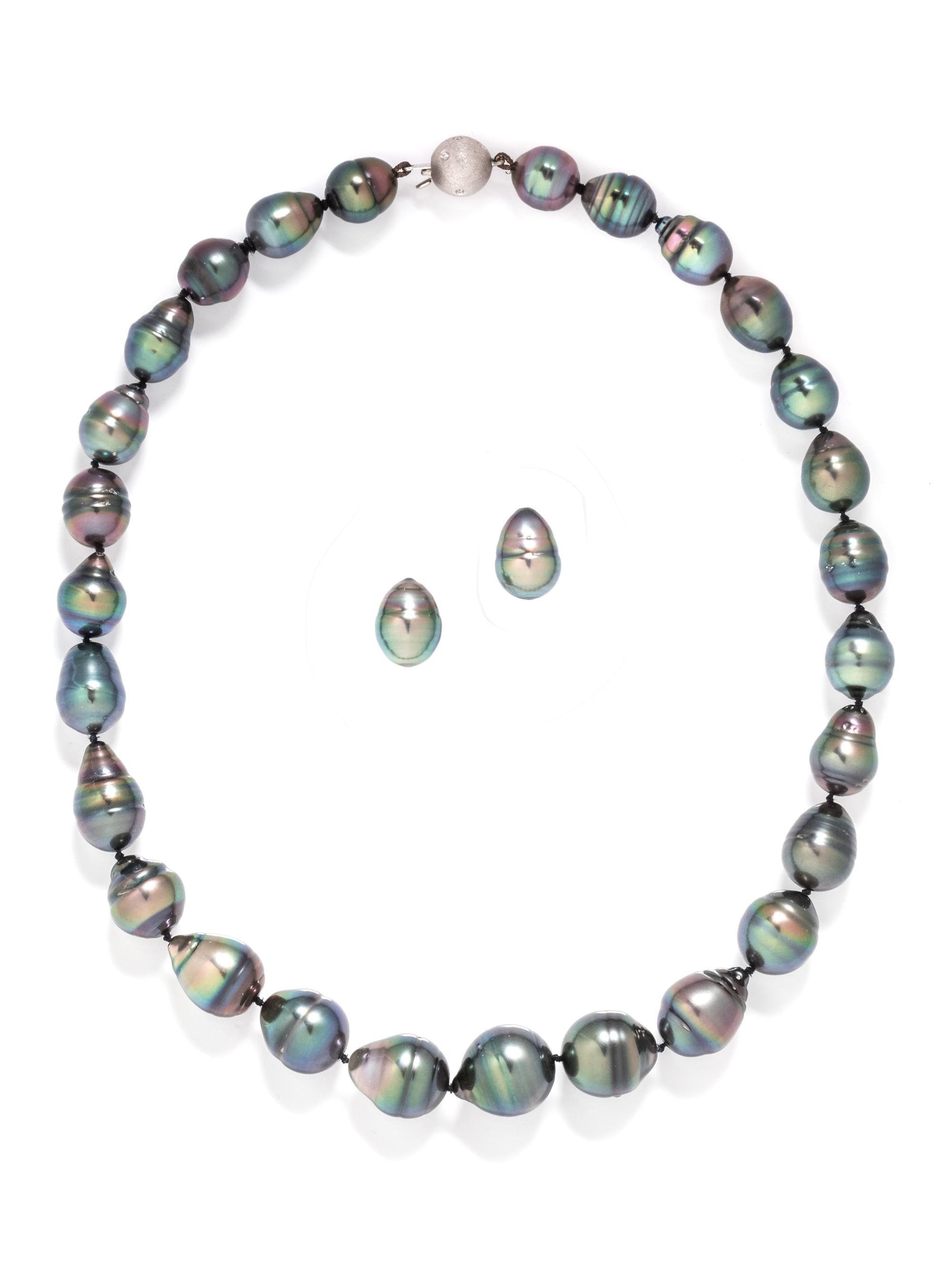 A Collection of Tahitian Baroque Cultured Pearl Jewelry,