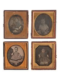 [EARLY PHOTOGRAPHY]. A group of 22 daguerreotype portraits of female children, including: