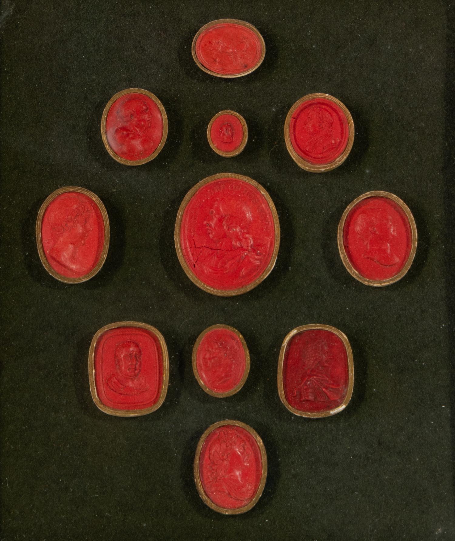 A Framed Group of Eleven Grand Tour Intaglios