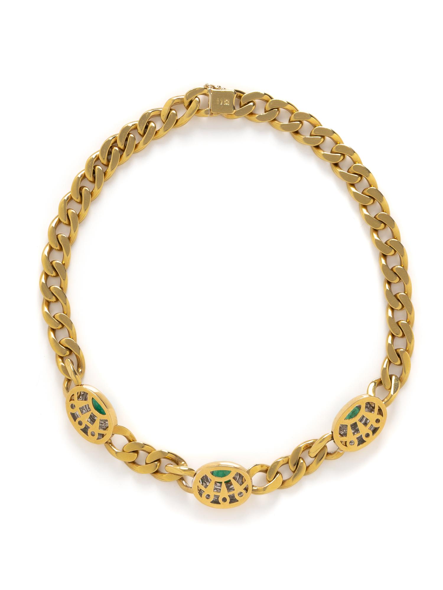 NICOLIS COLA, YELLOW GOLD, EMERALD, AND DIAMOND NECKLACE