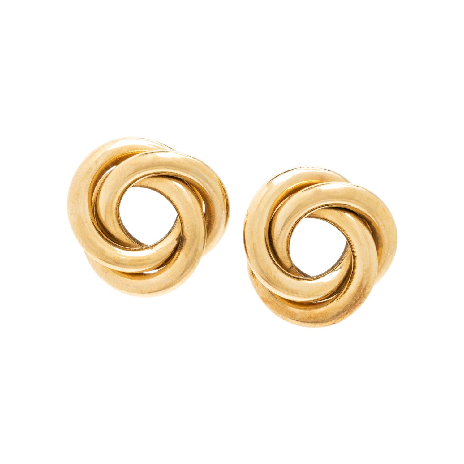 Yellow Gold Knot Earrings
