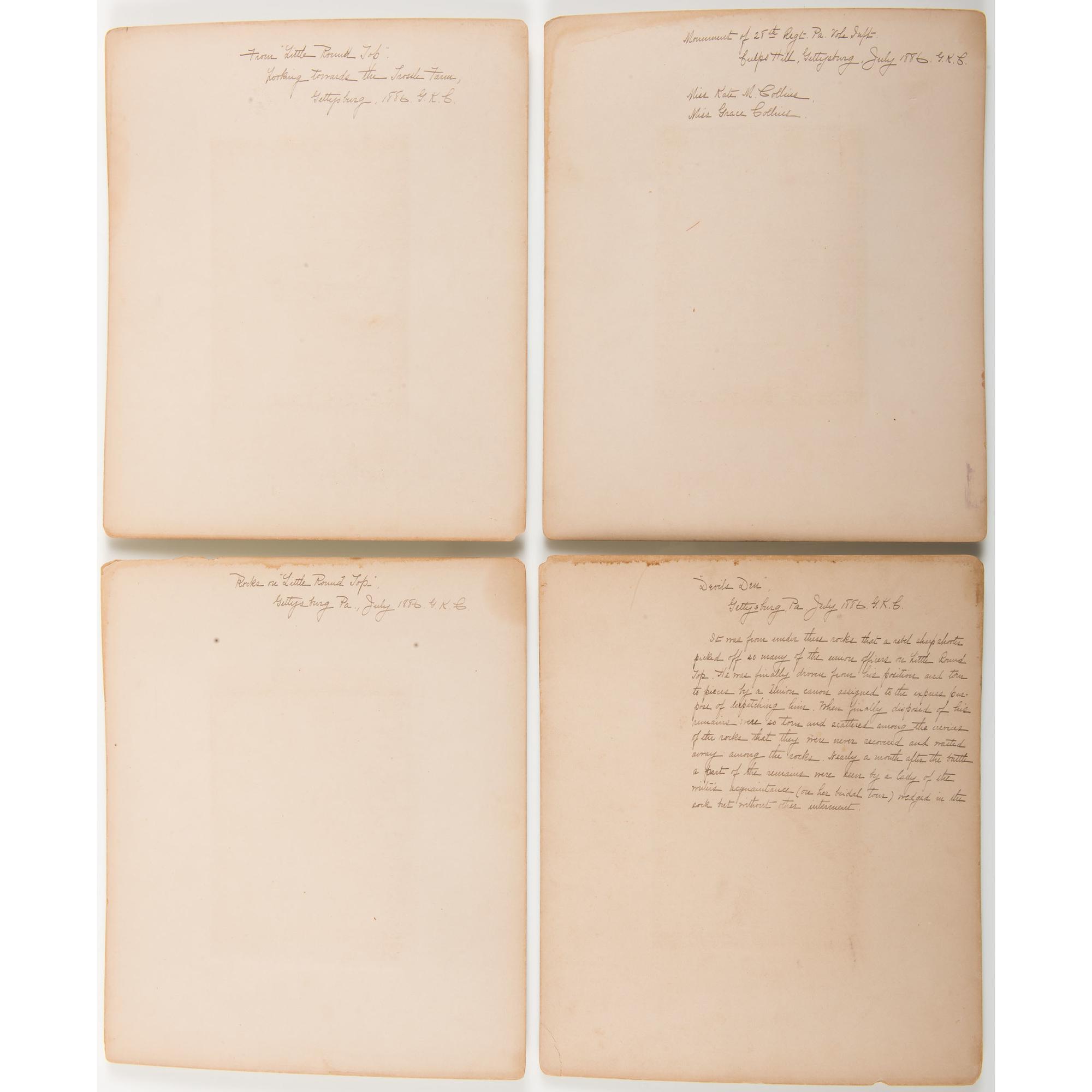 Gettysburg Reunion Photograph Collection Identified to Lieutenant George K. Collins, 149th New York Infantry, Twice WIA