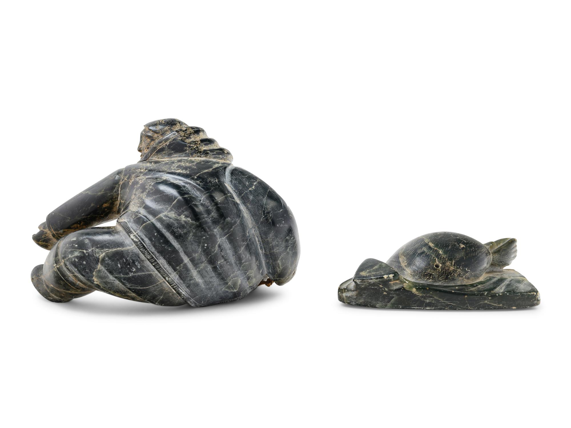Two Inuit Carved Soapstone Figures