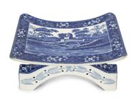 A Pair of Copeland Spode's Tower Transferware Pottery Stools