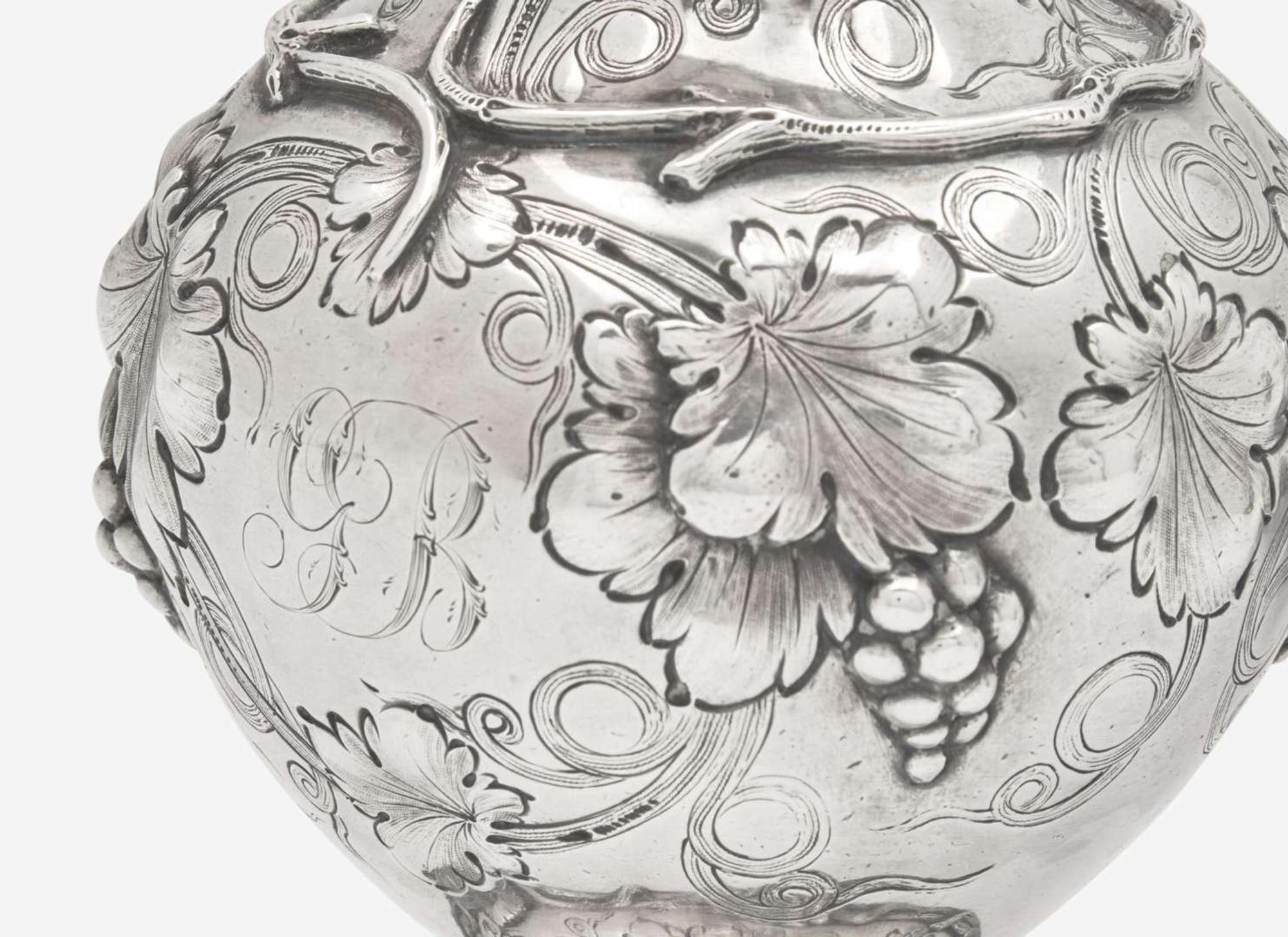 An assembled group of three silver repoussé tablewares, Canfield Brothers & Co. (active 1866-1879), Baltimore, MD, Reed & Barton, Taunton, MA, and Gelston & Co. (active 1837-1838), New York, NY, circa 1837-1890s
