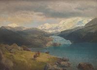 Hermann Herzog (American/German, 1832-1932) — Elk Watering