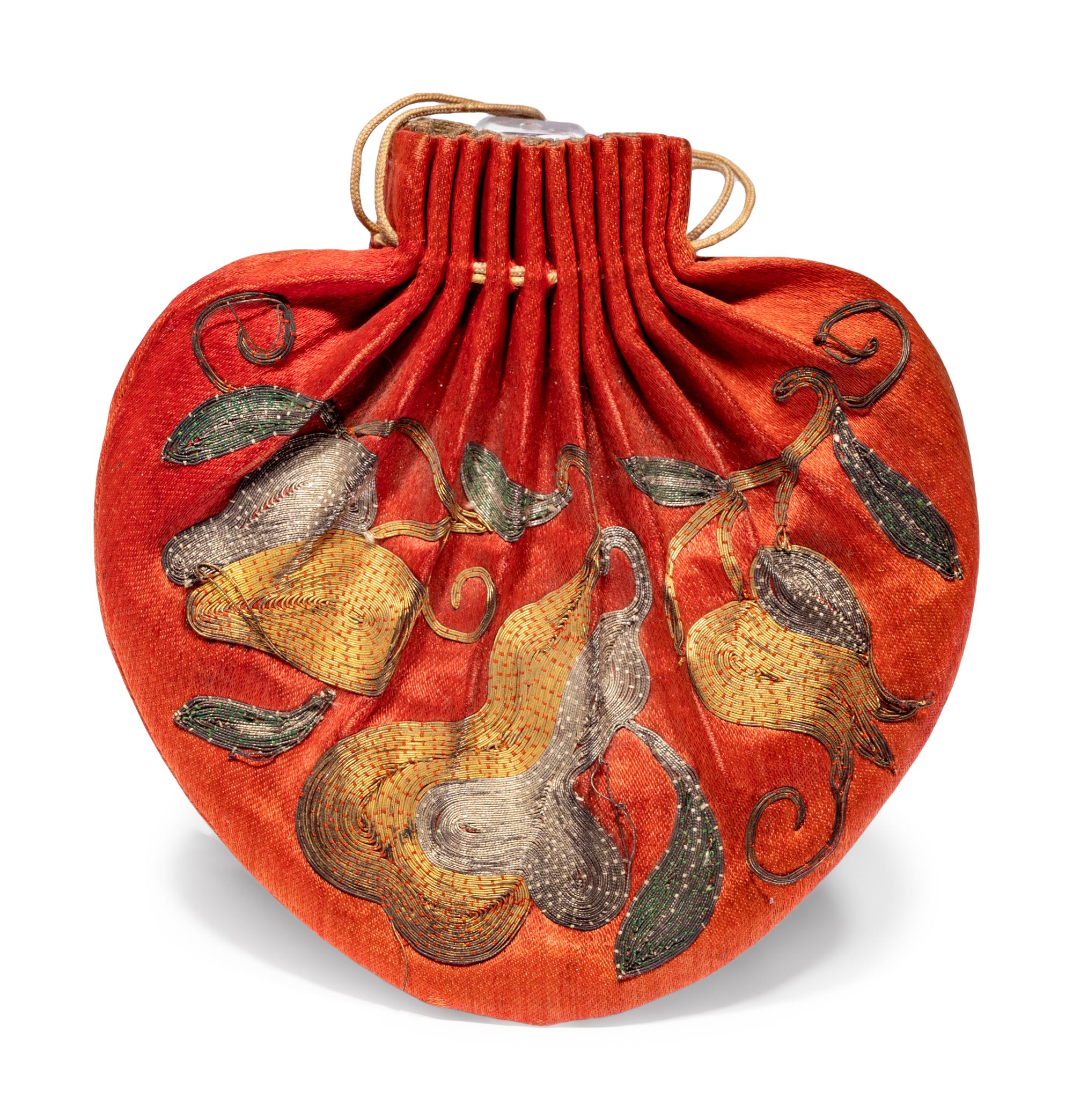 Four Chinese Embroidered Silk Purses