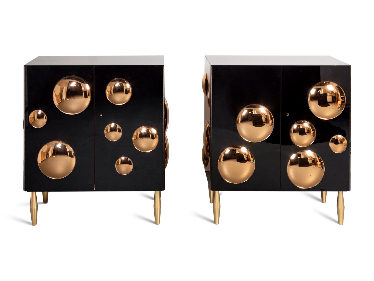 Two Bolle Cabinets Effetto Vetro, Italy
