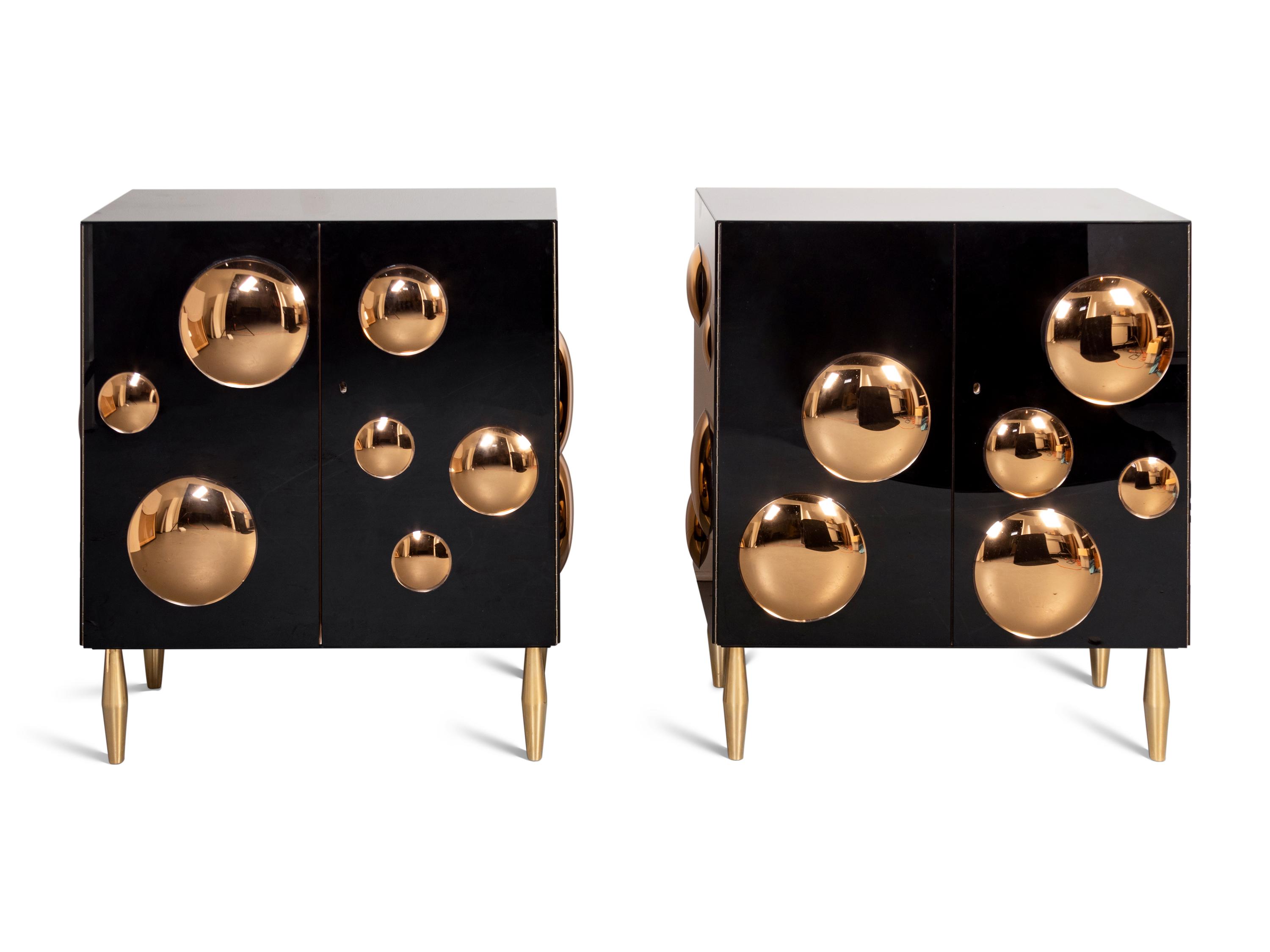 Two Bolle Cabinets Effetto Vetro, Italy