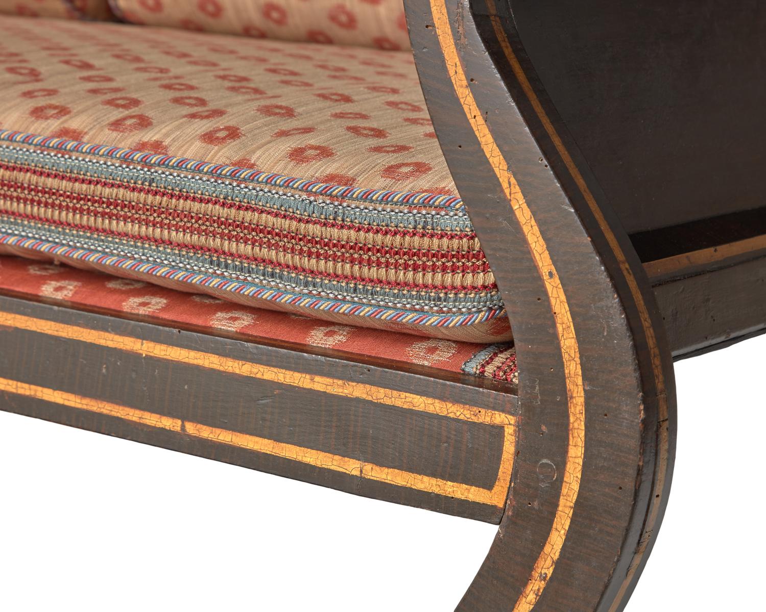 A Classical Painted and Grained Settee, Possibly Mid-Atlantic States, Circa 1820