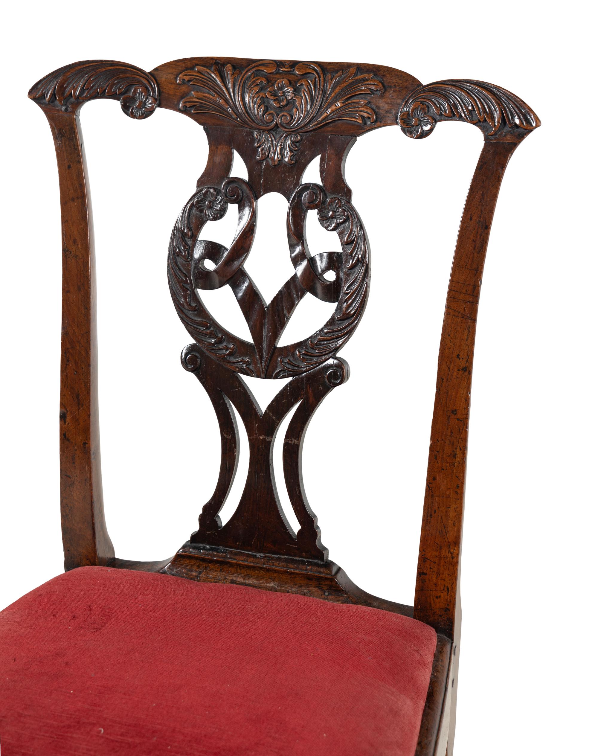 A George II Carved Mahogany Side Chair