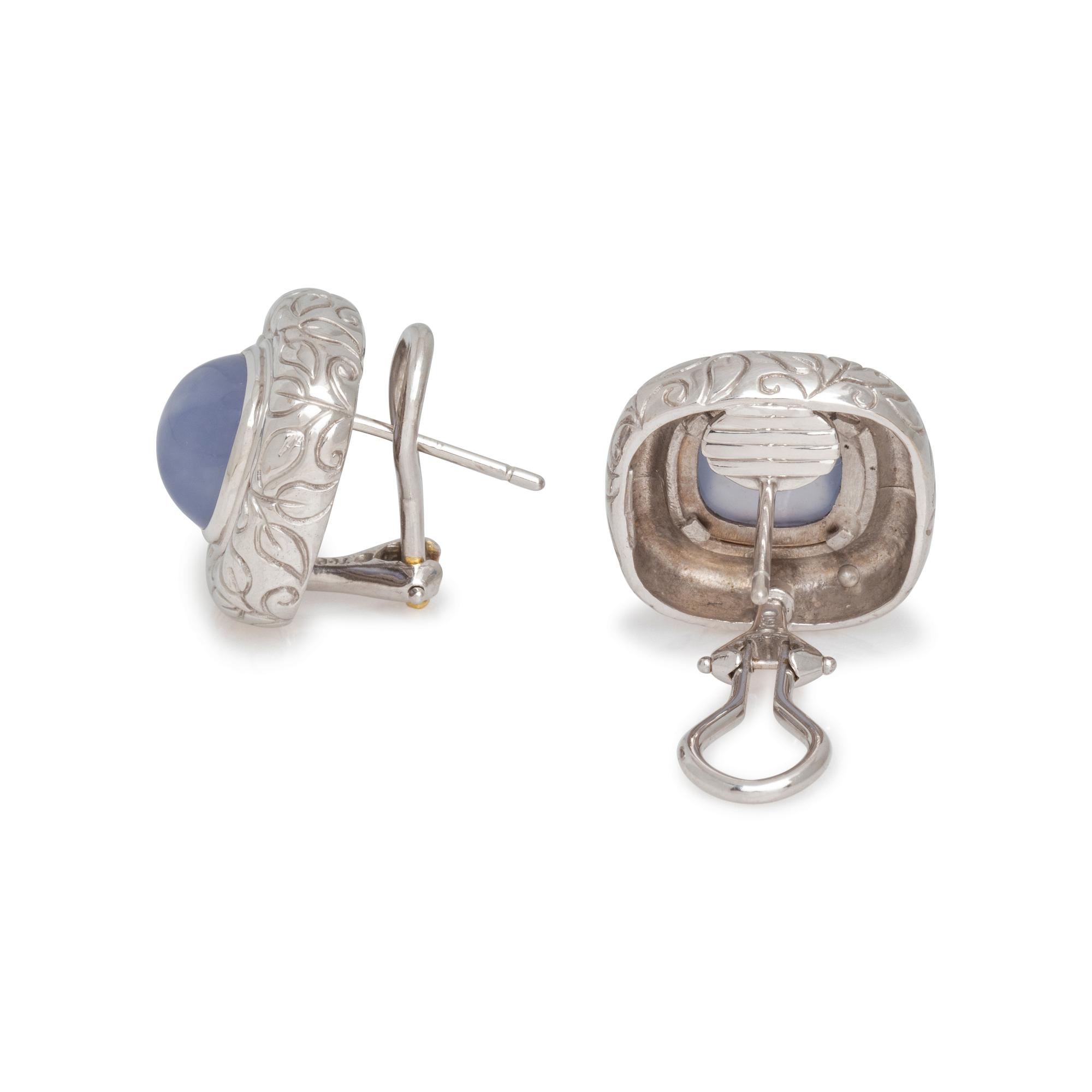 WHITE GOLD AND BLUE CHALCEDONY SET