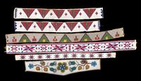 A Group of Plains Beaded Strips Length of longest 38 inches.