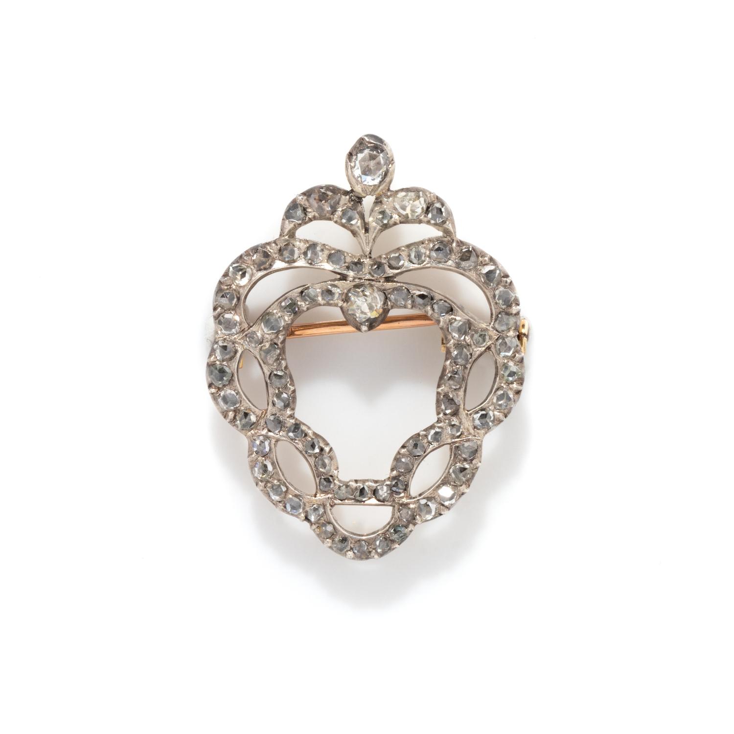 ANTIQUE, DIAMOND BROOCH