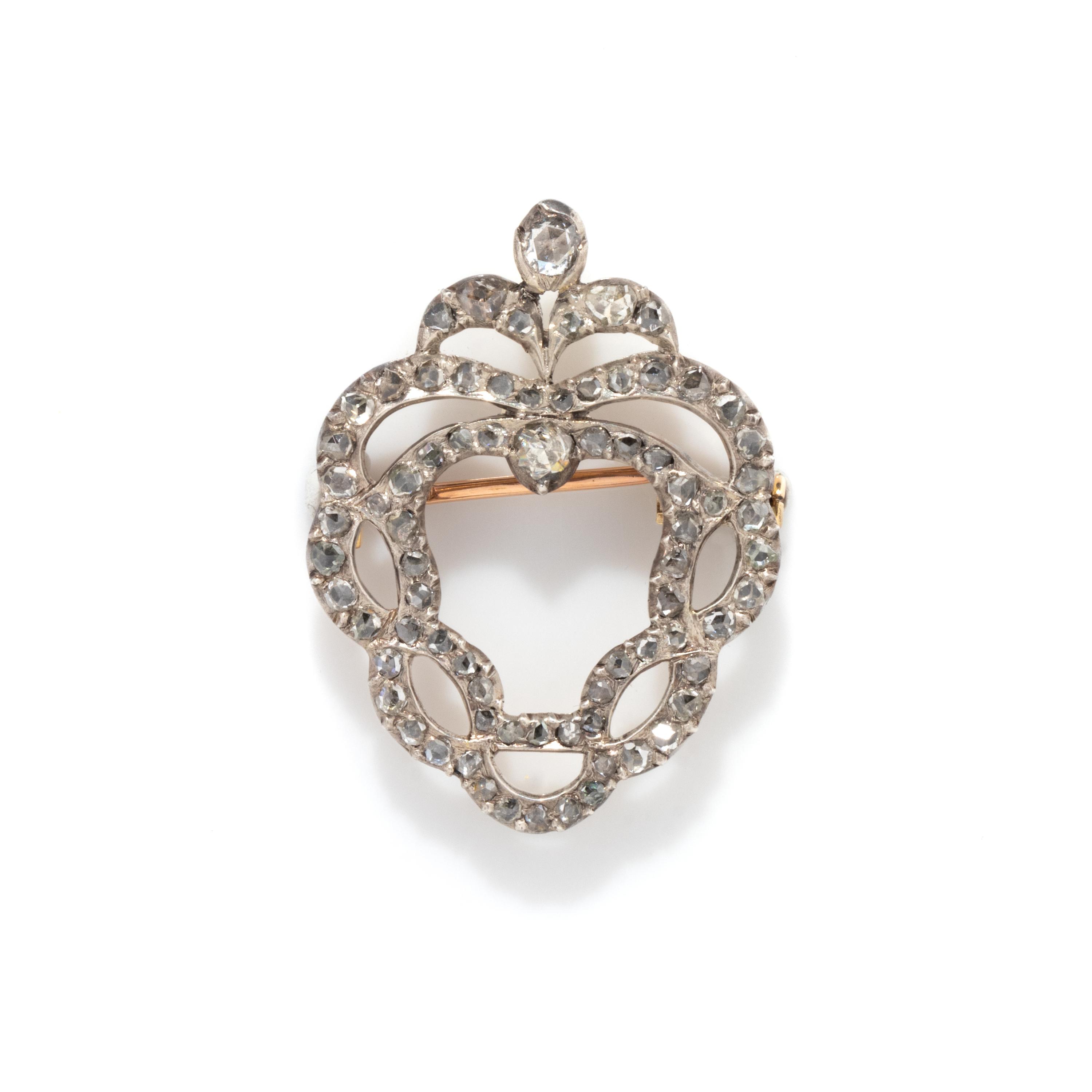ANTIQUE, DIAMOND BROOCH