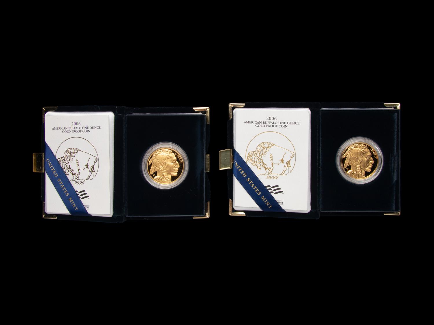 Two 2006-W American Buffalo $50 1 oz. Gold Proof Coins