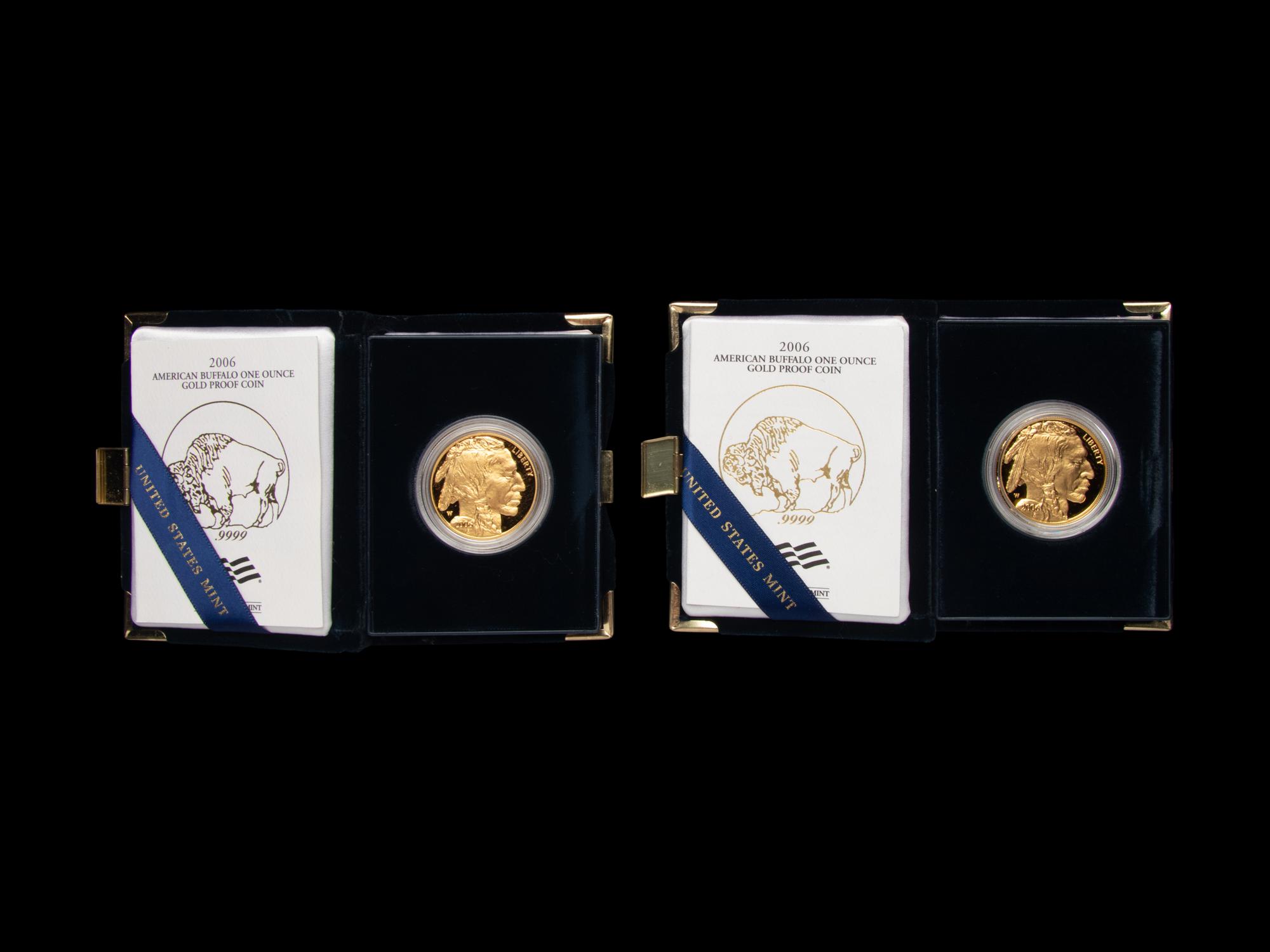 Two 2006-W American Buffalo $50 1 oz. Gold Proof Coins