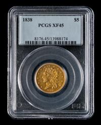 A United States 1838 Classic Head $5 Gold Coin