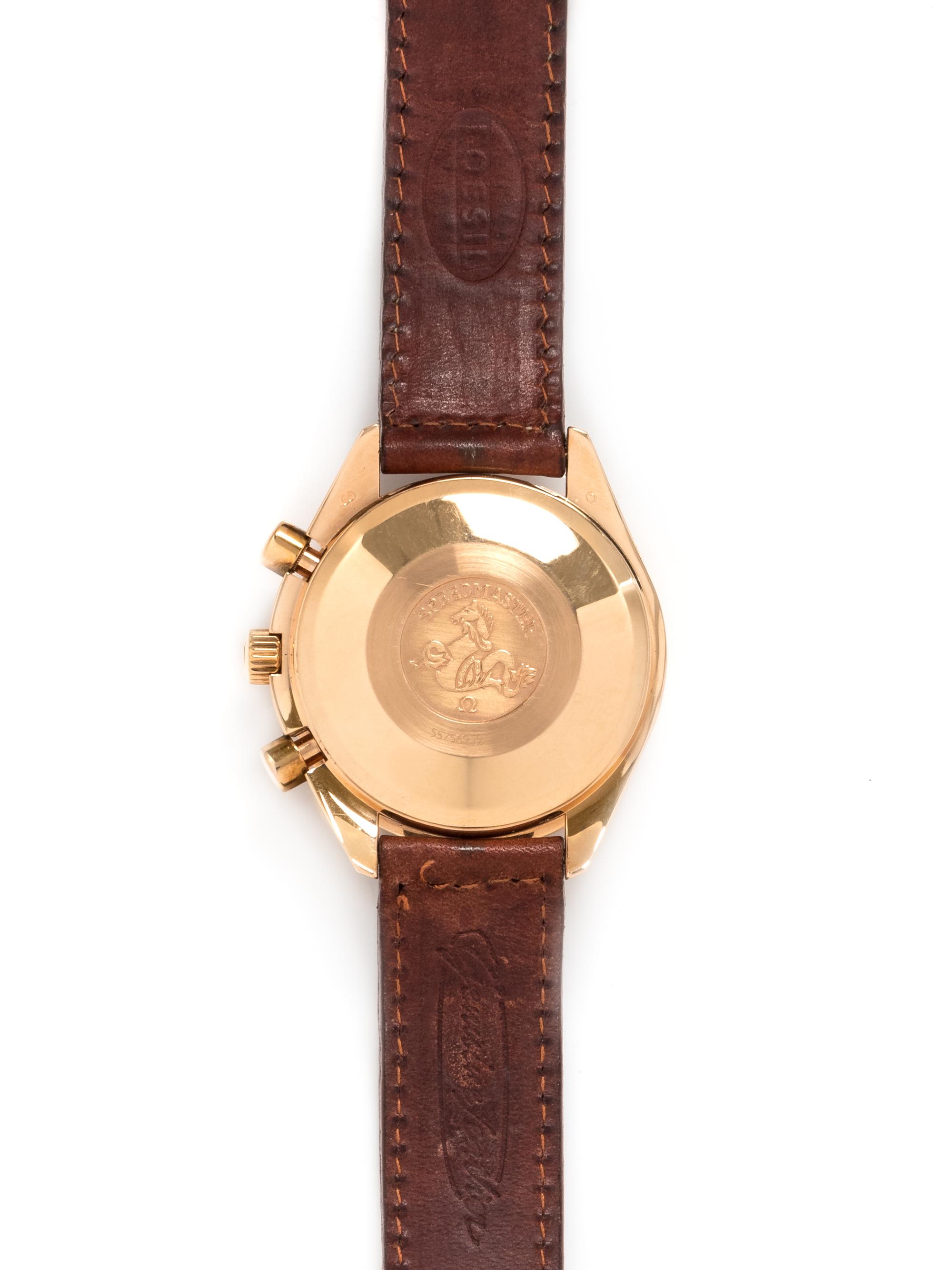 OMEGA, 18K PINK GOLD REF. 175.0084 'SPEEDMASTER' TRIPLE CALENDAR CHRONOGRAPH WRISTWATCH