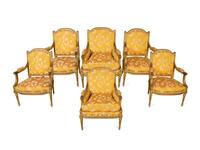 A Louis XVI Giltwood Six-Piece Salon Suite