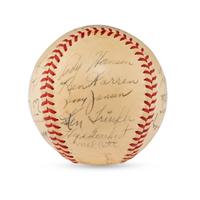 A 1947 New York Giants Team Signed Autograph Baseball (Auction Letter),