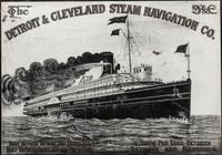 A Detroit & Cleveland Steam Navigation Co . Tin Lithograph Advertising Tray