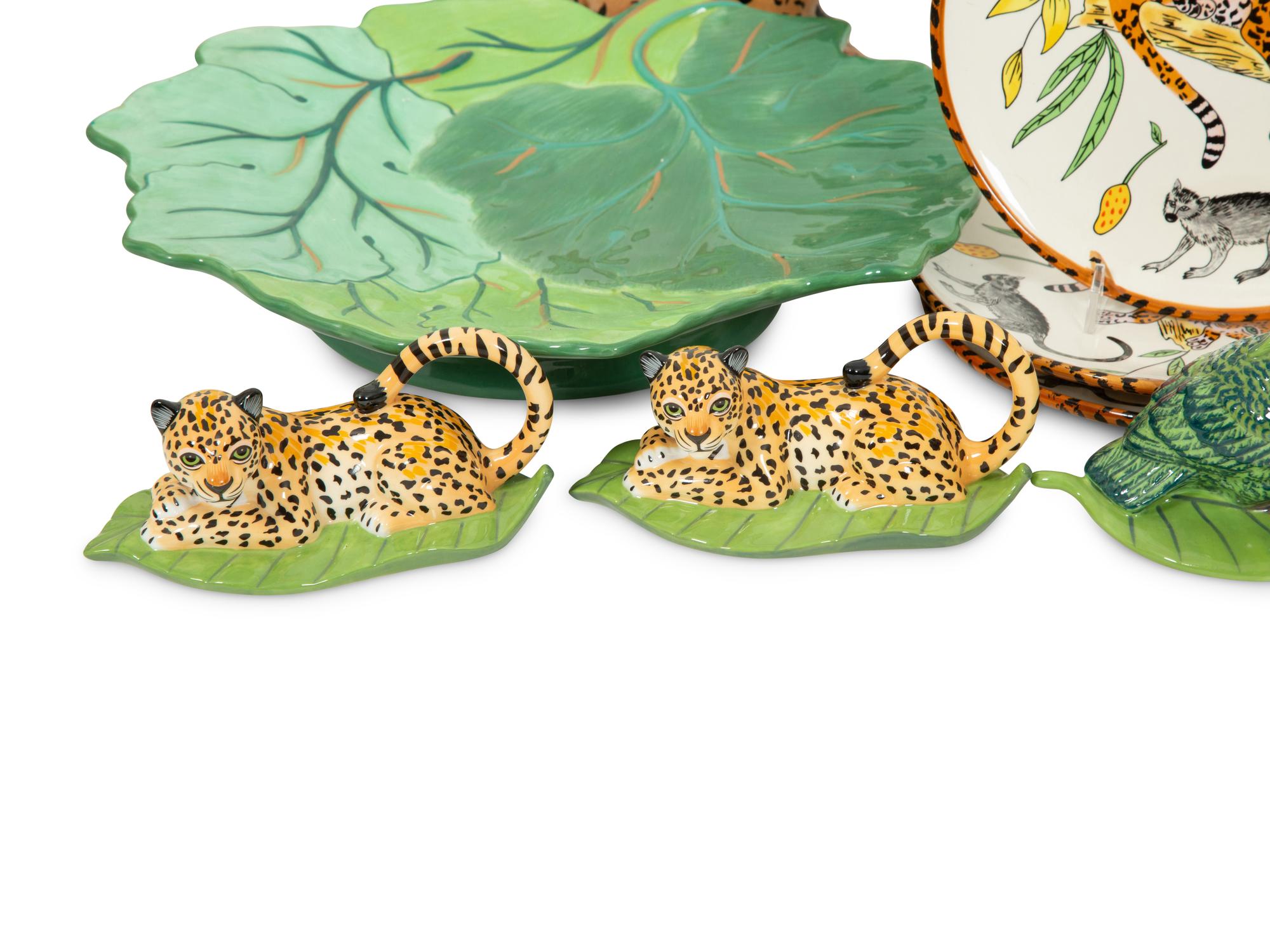 A Group of Lynn Chase Jungle Jubilee Tableware