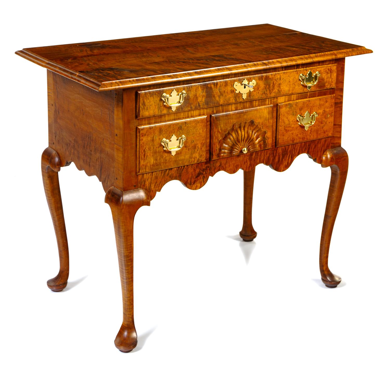 A Queen Anne Style Maple Lowboy Height 30 x width 36 1/2 x depth 20 1/2 inches. — 20TH CENTURY