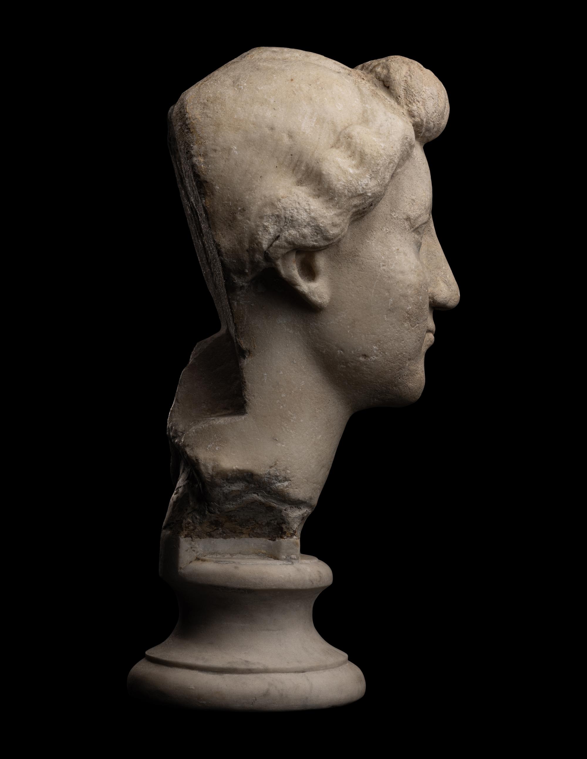 A Roman Marble Portrait Head of a Woman