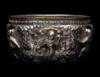 A Thai Repoussé Silver Bowl