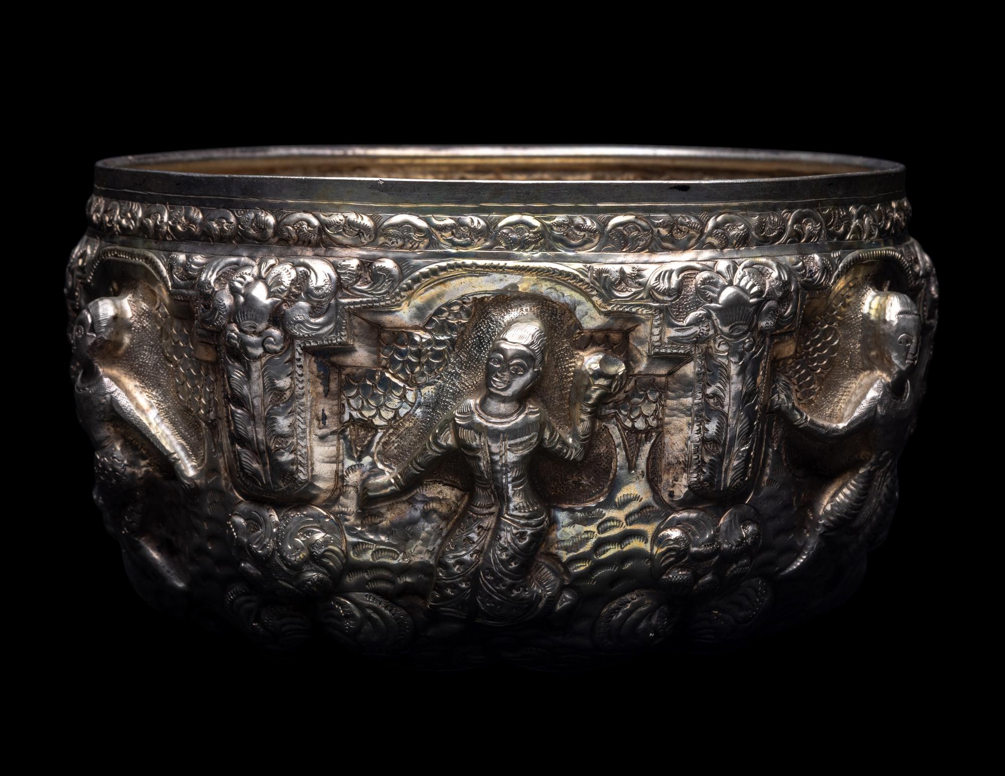 A Thai Repoussé Silver Bowl