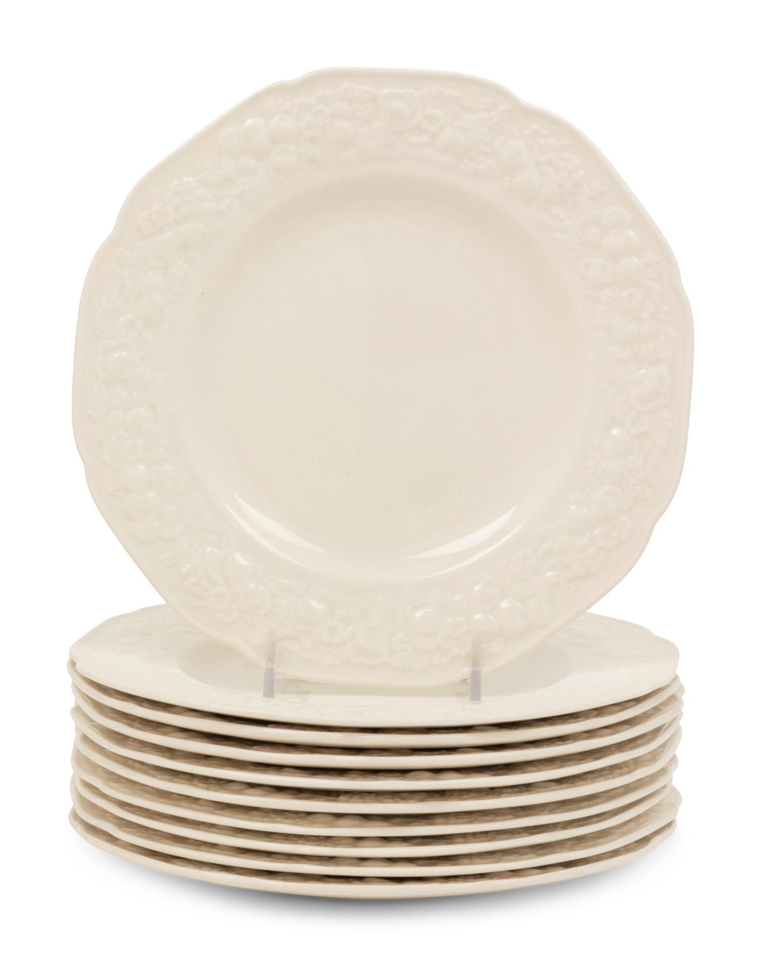 A Set of Ten Crown Ducal Creamware Salad Plates