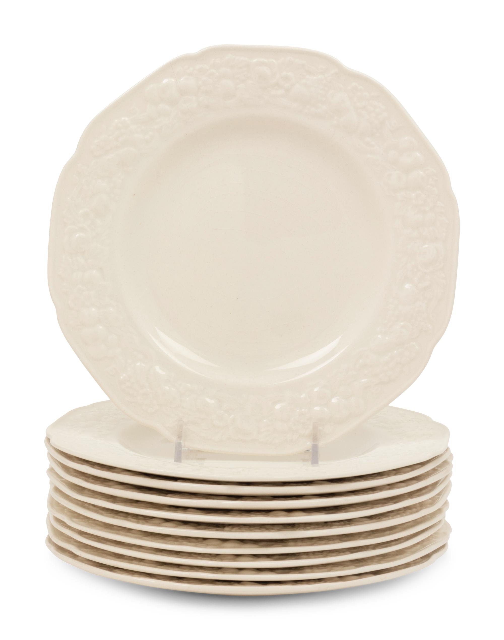 A Set of Ten Crown Ducal Creamware Salad Plates