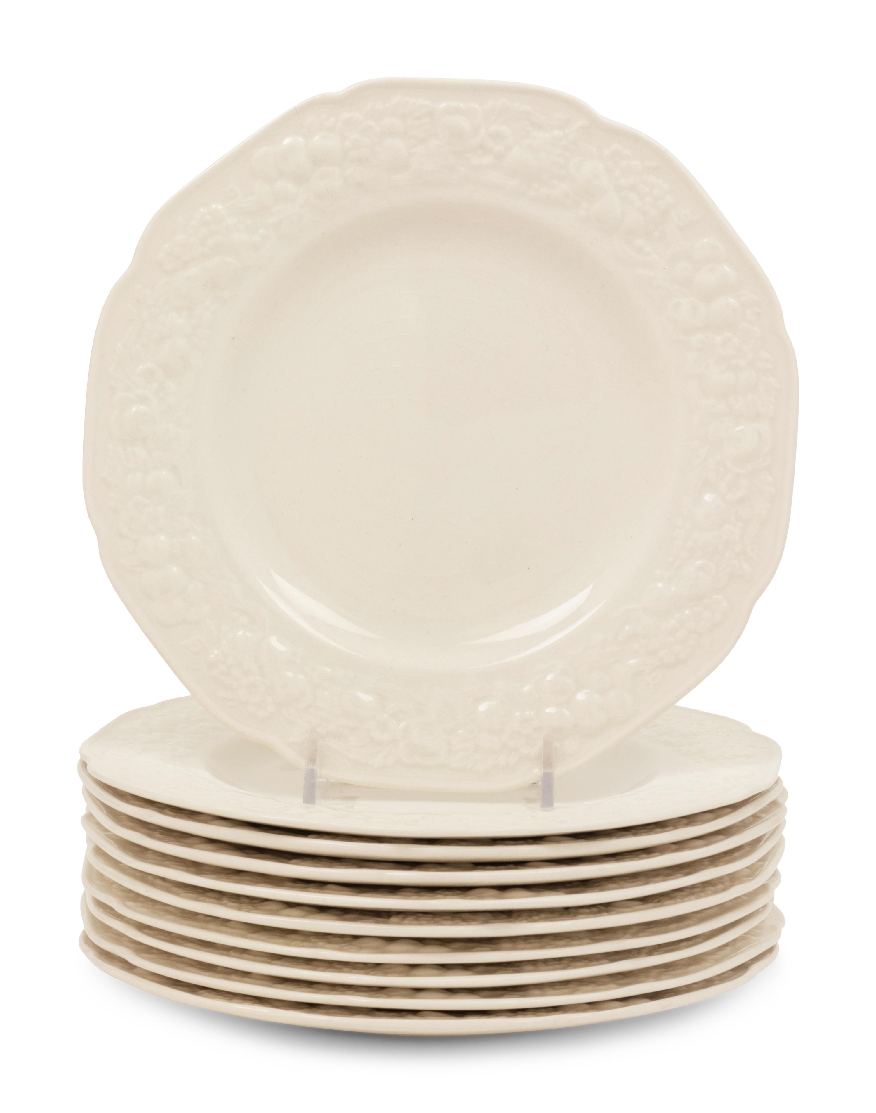 A Set of Ten Crown Ducal Creamware Salad Plates