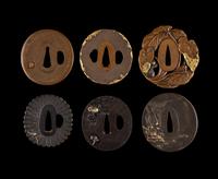 Six Japanese Mixed Metal Tsuba