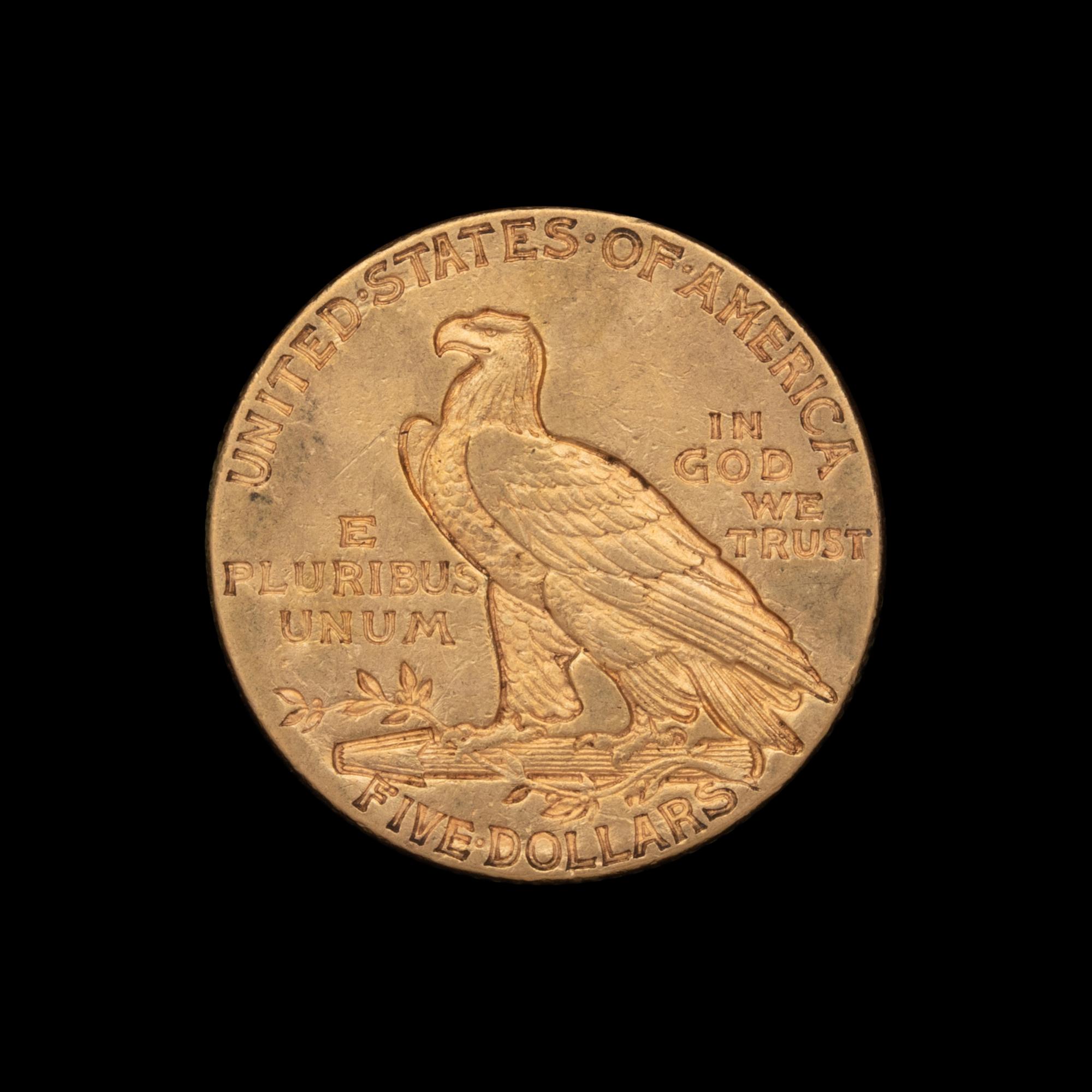 A 1910 Indian Head $5 Gold Coin