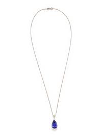 TANZANITE AND DIAMOND PENDANT/NECKLACE