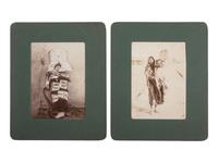 [NATIVE AMERICANS]. A group of 10 photographs of the Custer Battlefield and Crow Indians, incl. Chief "Two Moons" and "Curly."