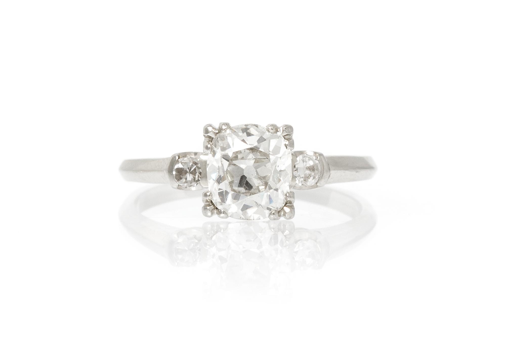 An 18 Karat White Gold and Diamond Ring, 1.90 dwts.