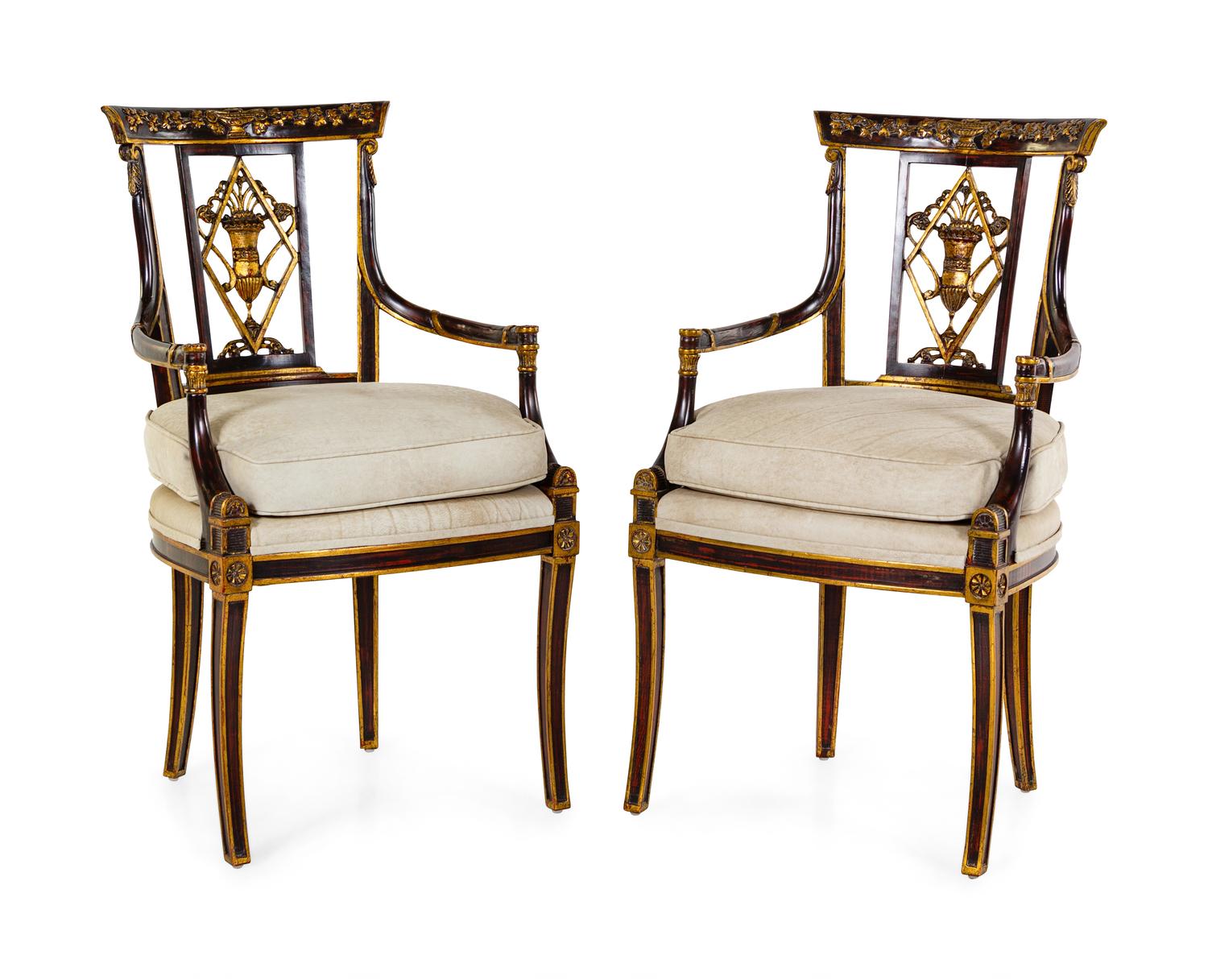A Pair of Italian Painted Armchairs