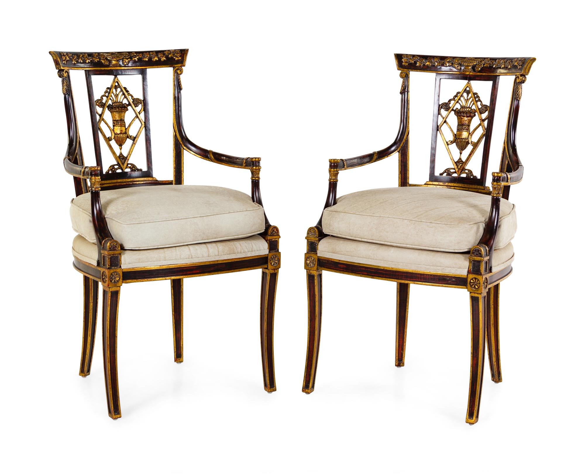 A Pair of Italian Painted Armchairs